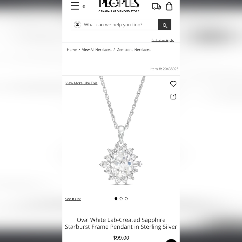 925 sterling silver white sapphire necklace and earrings set